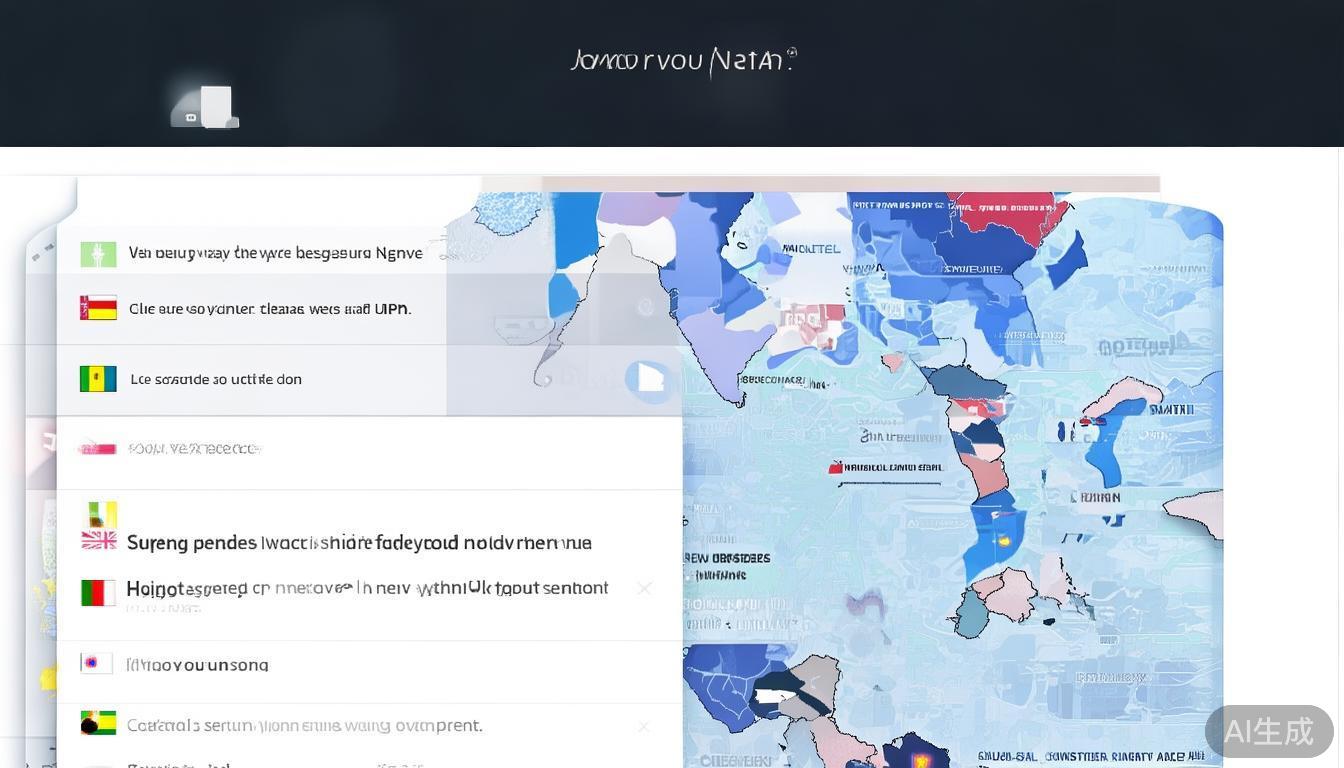 选择节点：登录后，页面会显示多个国家的服务器节点。